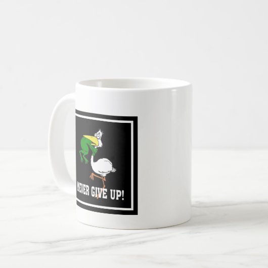 Kikkervogel nooit opgeven koffiemok (Voorkant links)