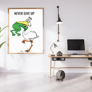 Kikkervogel nooit opgeven poster