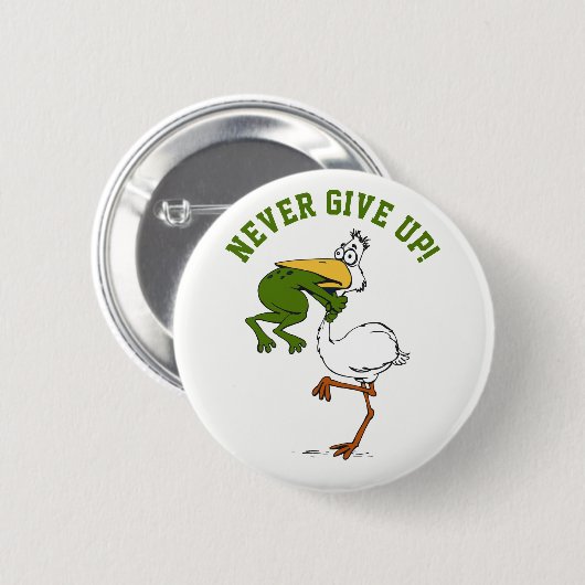 Kikkervogel nooit opgeven ronde button 5,7 cm (Voorkant /achterkant)