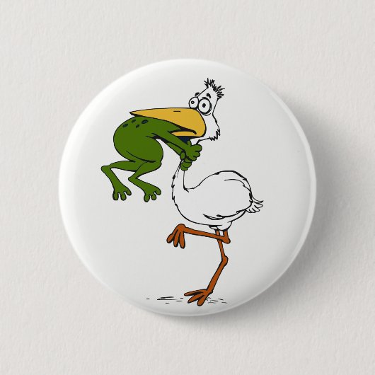 Kikkervogel nooit opgeven ronde button 5,7 cm (Voorkant)