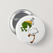 Kikkervogel nooit opgeven ronde button 5,7 cm (Voorkant /achterkant)