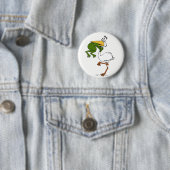 Kikkervogel nooit opgeven ronde button 5,7 cm (In situ)