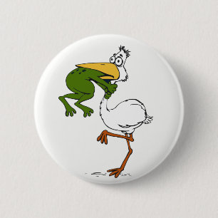 Kikkervogel nooit opgeven ronde button 5,7 cm