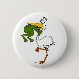 Kikkervogel nooit opgeven ronde button 5,7 cm
