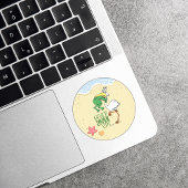 Kikkervogel nooit opgeven ronde sticker