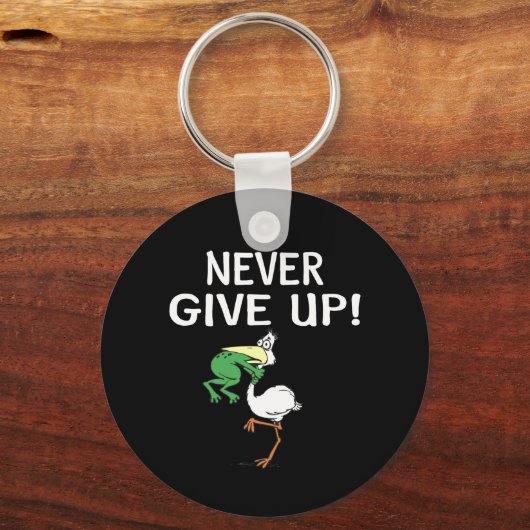 Kikkervogel nooit opgeven sleutelhanger (Voorkant)
