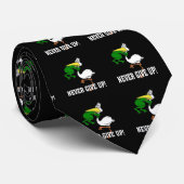 Kikkervogel nooit opgeven stropdas (Opgerold)