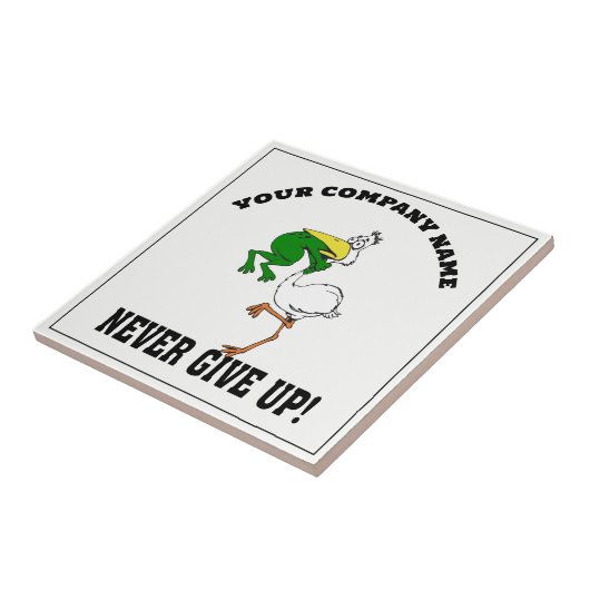 Kikkervogel nooit opgeven tegeltje (Zijkant)