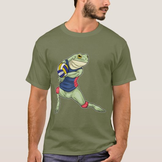 Kikkervolleybalspeler Volleybal T-shirt (Voorkant)