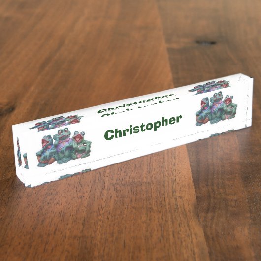 Kikkervormig ontwerp naambordje (Zijkant)