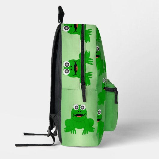 Kikkervormig ontwerp op maat bedrukte rugzak (Links)