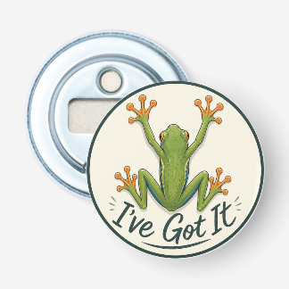Kikkervriend "I've Got It" Rond  Button Flesopener