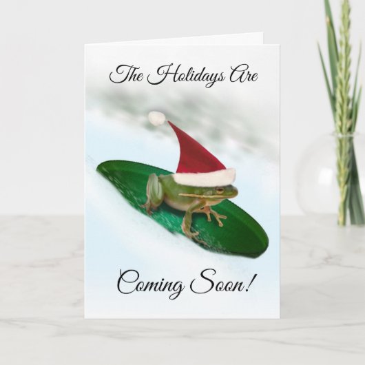 Kikkikker die door de sneeuwkerst loopt feestdagen kaart (Voorkant)