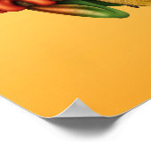 Kikkikker die een akoestische gitaargeel afspeelt poster (Hoek)