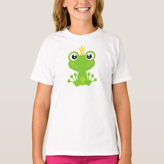 Kikkikker, groene kikker, kikkerprins, kroonkroon t-shirt (Voorkant)