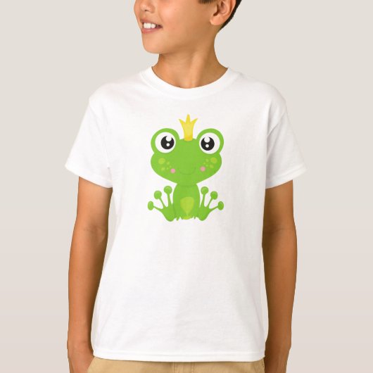 Kikkikker, groene kikker, kikkerprins, kroonkroon t-shirt (Voorkant)