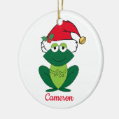 Kikkikker in Santa Hat Aangepast Kinder kerstfeest Keramisch Ornament (Links)