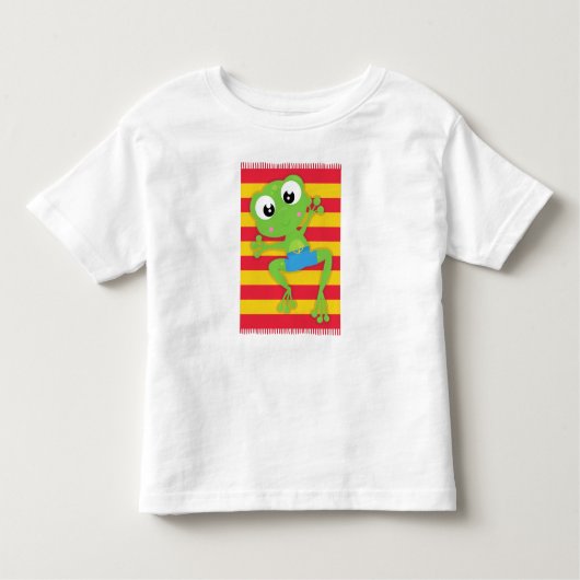 Kikkikker, kikker, groene kikker, keukenhanddoek kinder shirts (Voorkant)