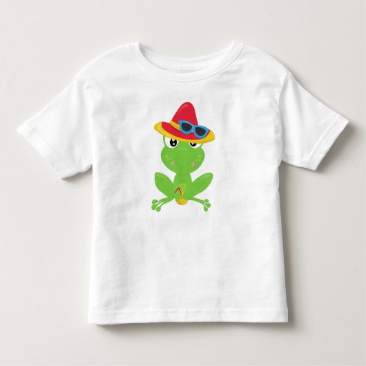 Kikkikker, kikker, groene kikker, zonnebril kinder shirts (Voorkant)