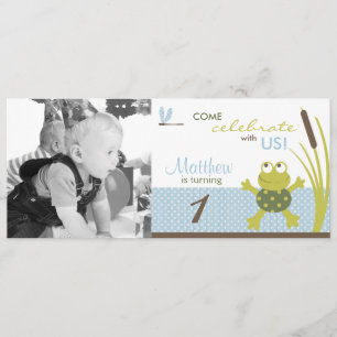 Kikkikker met ribbit - foto - sjabloon Birthday Kaart