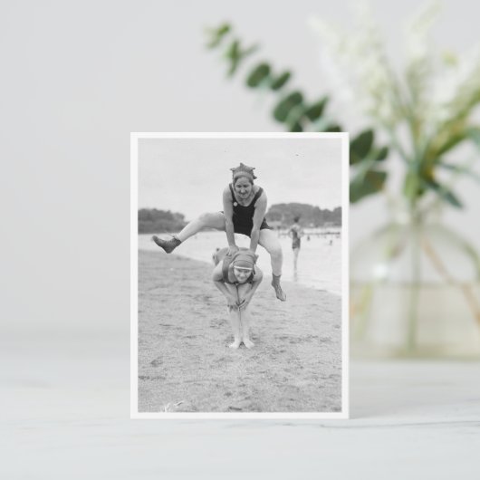 Kikkikker op het strand briefkaart (Staand voorkant)