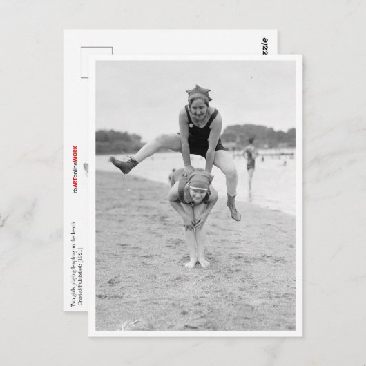 Kikkikker op het strand briefkaart (Voorkant / Achterkant)