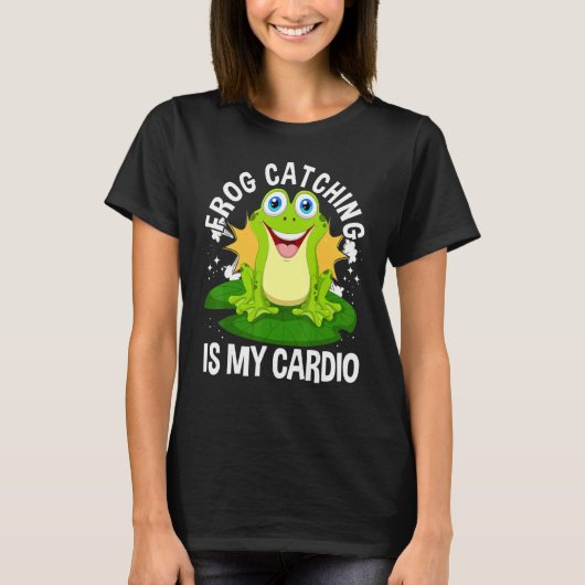 Kikkikker pun kikker vangen is mijn cardio kikker t-shirt (Voorkant)