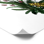 Kikkikker tussen de botanische flora van de Lilies Poster (Hoek)