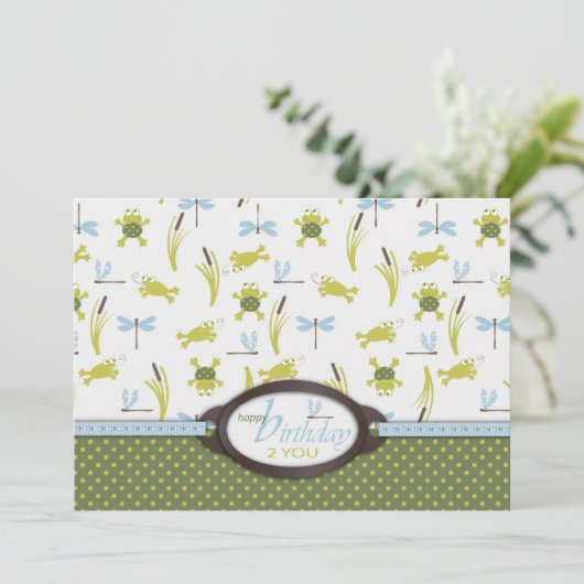Kikkikker voor ribbit Birthday Kaart (Staand voorkant)