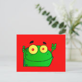 Kikkikkers Amphibian Green Cute Cartoon Animal Briefkaart (Staand voorkant)