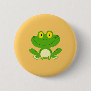 Kikkikkers Amphibian Green Cute Cartoon Animal Ronde Button 5,7 Cm