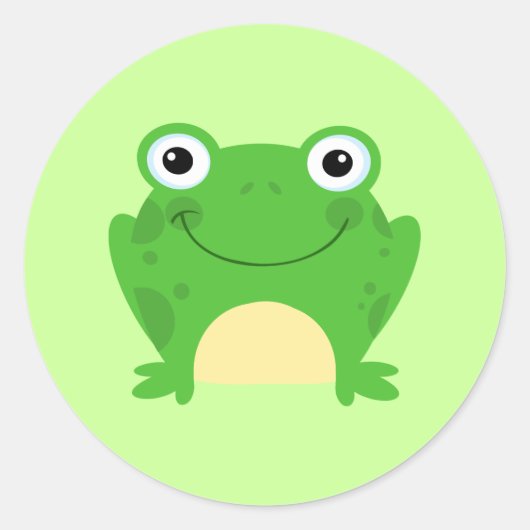 Kikkikkers Amphibian Green Cute Cartoon Animal Ronde Sticker (Voorkant)