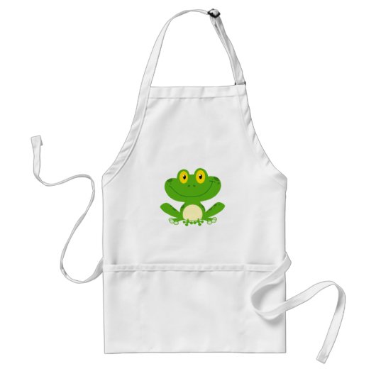Kikkikkers Amphibian Green Cute Cartoon Animal Standaard Schort (Voorkant)