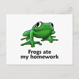 Kikkikkers aten mijn thuiswerk briefkaart