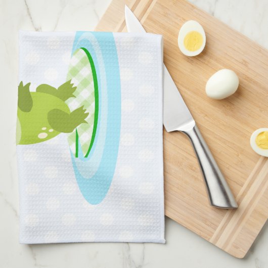 Kikkikkers - kawaii-moeder en baby-kikker-cartoon theedoek (Quarter Fold)