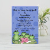 Kikkikkers op Lily Pad 1e verjaardag Kaart (Staand voorkant)