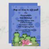 Kikkikkers op Lily Pad 1e verjaardag Kaart (Voorkant / Achterkant)