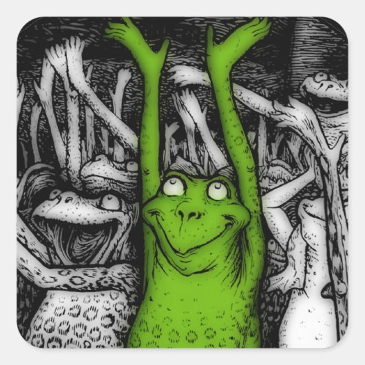 Kikkikkers Vierkante Sticker (Voorkant)