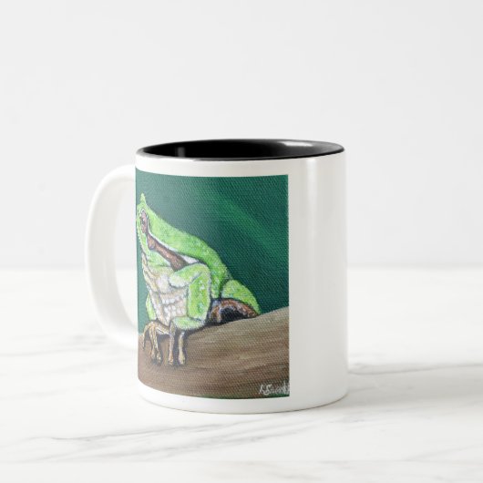 Kikkikkerverf Tweekleurige Koffiemok (Voorkant links)