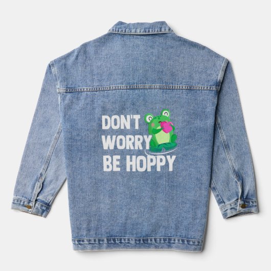Kikkikkervisbont Toad Tadpole Amfibian Kikkerkkost Denim Jacket (Achterkant)