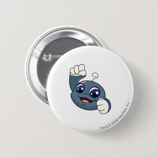 Kiko Blue Ronde Button 5,7 Cm (Voorkant /achterkant)