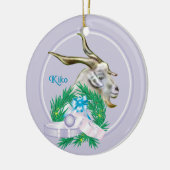 Kiko Goat Wreath Holiday Ornament (Links)