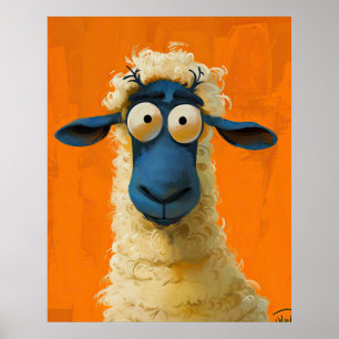 Kiko het Schaap – Fantasievol Digitaal Kunst Poste Poster