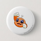 Kiko Sinaasappel Ronde Button 5,7 Cm (Voorkant)