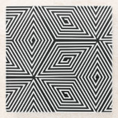 kikou (Turtle shell) [black] - Japanese Pattern Glazen Onderzetter (Voorkant)