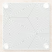 kikou (Turtle shell) [black] - Japanese Pattern Glazen Onderzetter (Achterkant)