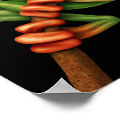 Kikte groene kikker met oogbril op zwart poster (Hoek)