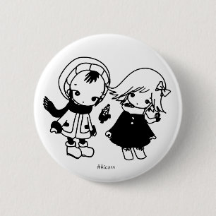 Kikuo Music Radio / Hoshi kun Tsuki-chan badge Ronde Button 5,7 Cm