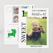 Kikvors 1e verjaardagsfeest uitnodiging (Voorkant / Achterkant)