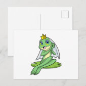 Kikvors als bruid op bruiloft met kroon briefkaart (Voorkant / Achterkant)